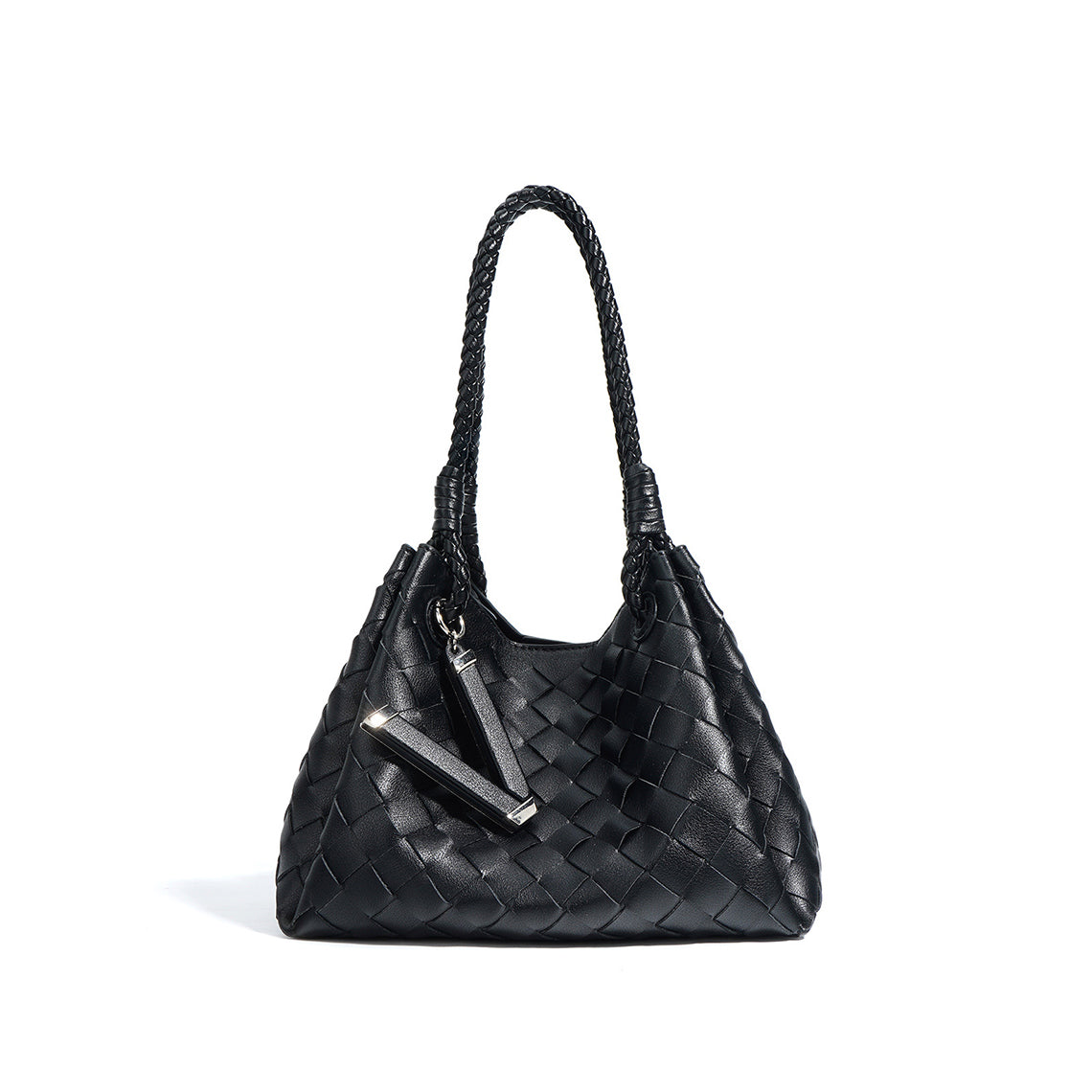 Leather Woven Bucket Bag