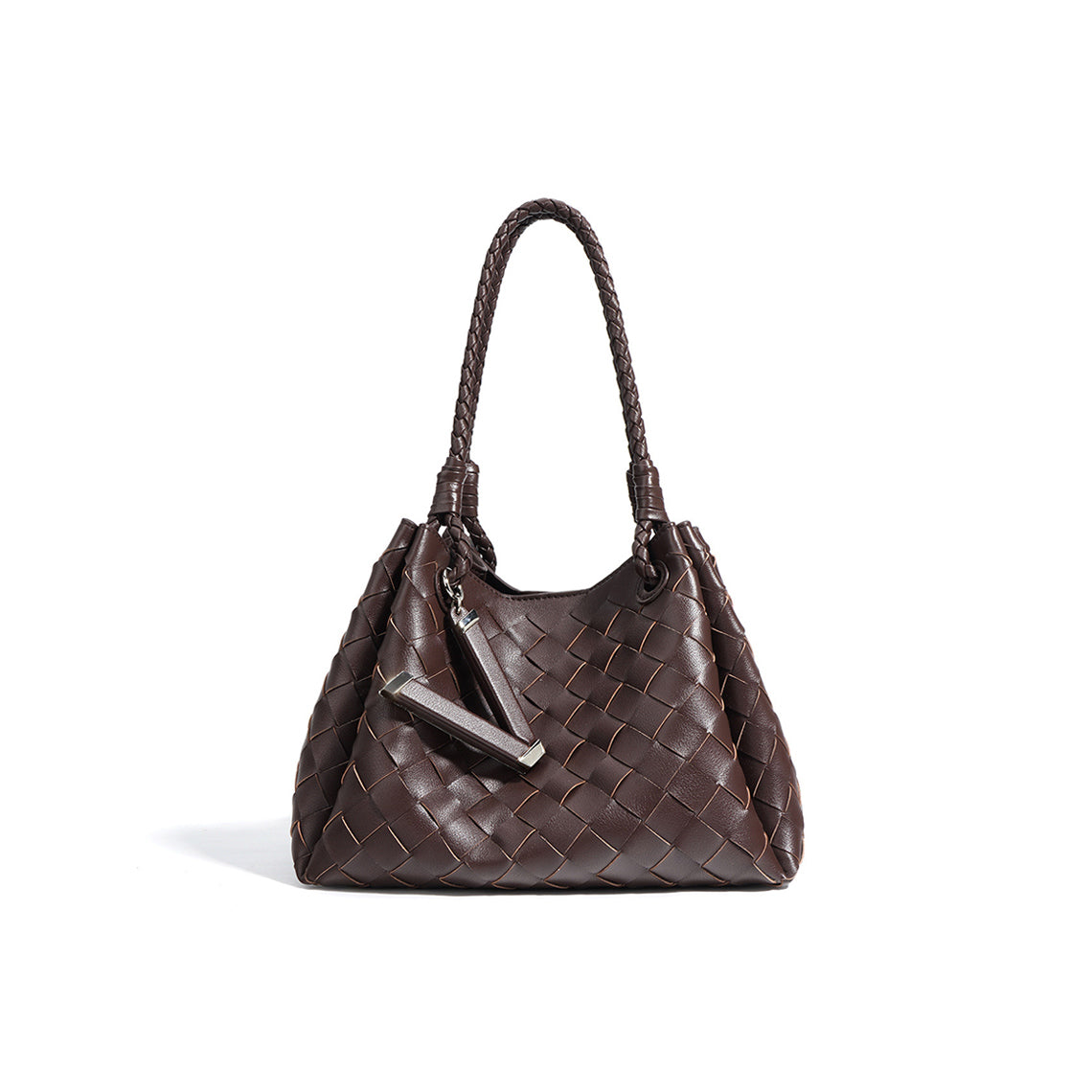 Leather Woven Bucket Bag