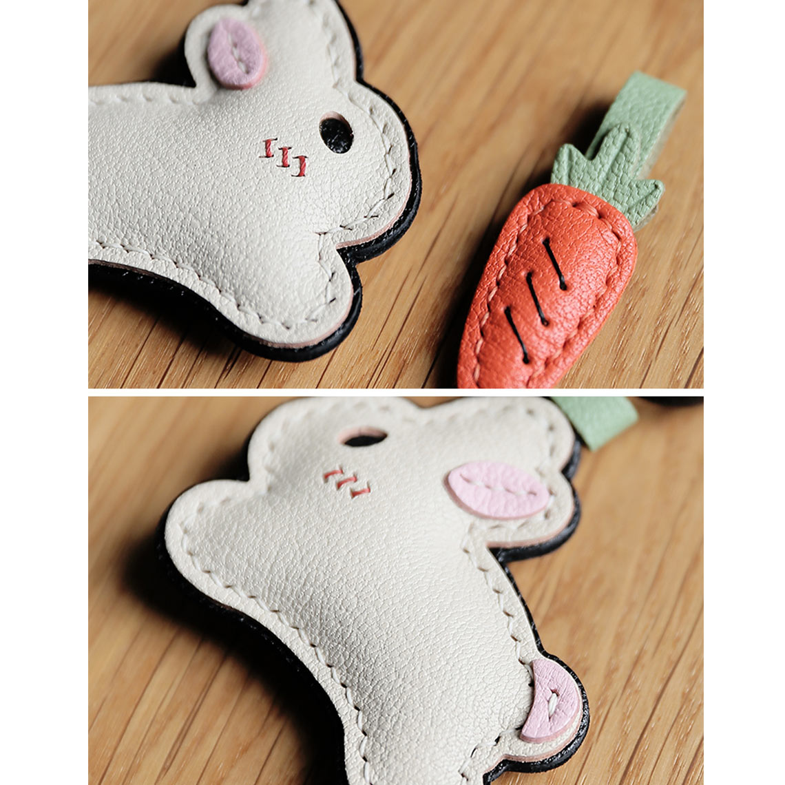 CUCUBIRD POPSEWING® Leather New Bunny & Carrot Keychain DIY Kit  