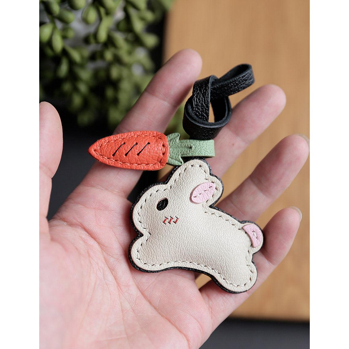 CUCUBIRD POPSEWING® Leather New Bunny & Carrot Keychain DIY Kit  