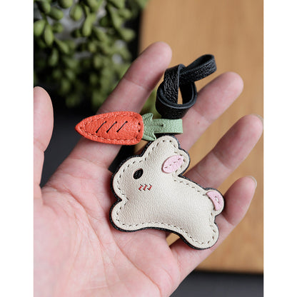 CUCUBIRD POPSEWING® Leather New Bunny & Carrot Keychain DIY Kit  