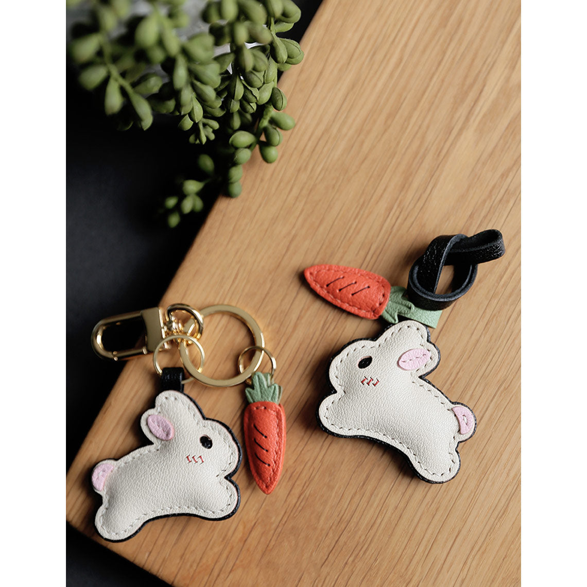 CUCUBIRD POPSEWING® Leather New Bunny & Carrot Keychain DIY Kit  