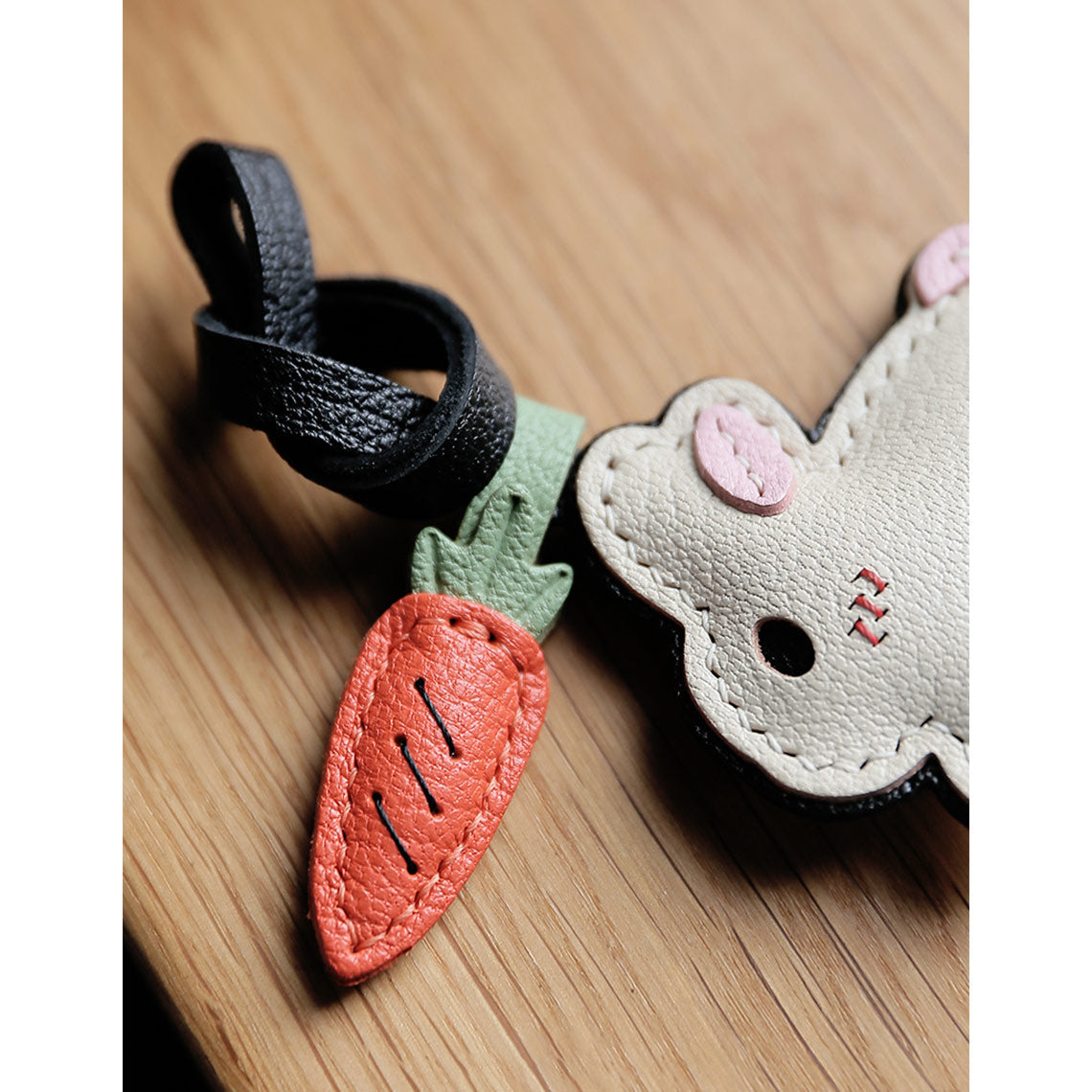 CUCUBIRD POPSEWING® Leather New Bunny & Carrot Keychain DIY Kit  
