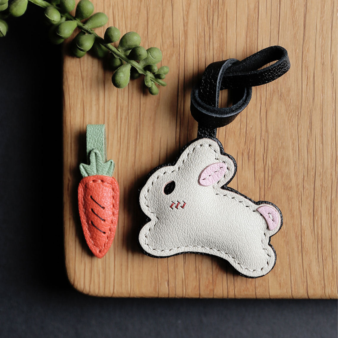 CUCUBIRD POPSEWING® Leather New Bunny & Carrot Keychain DIY Kit  