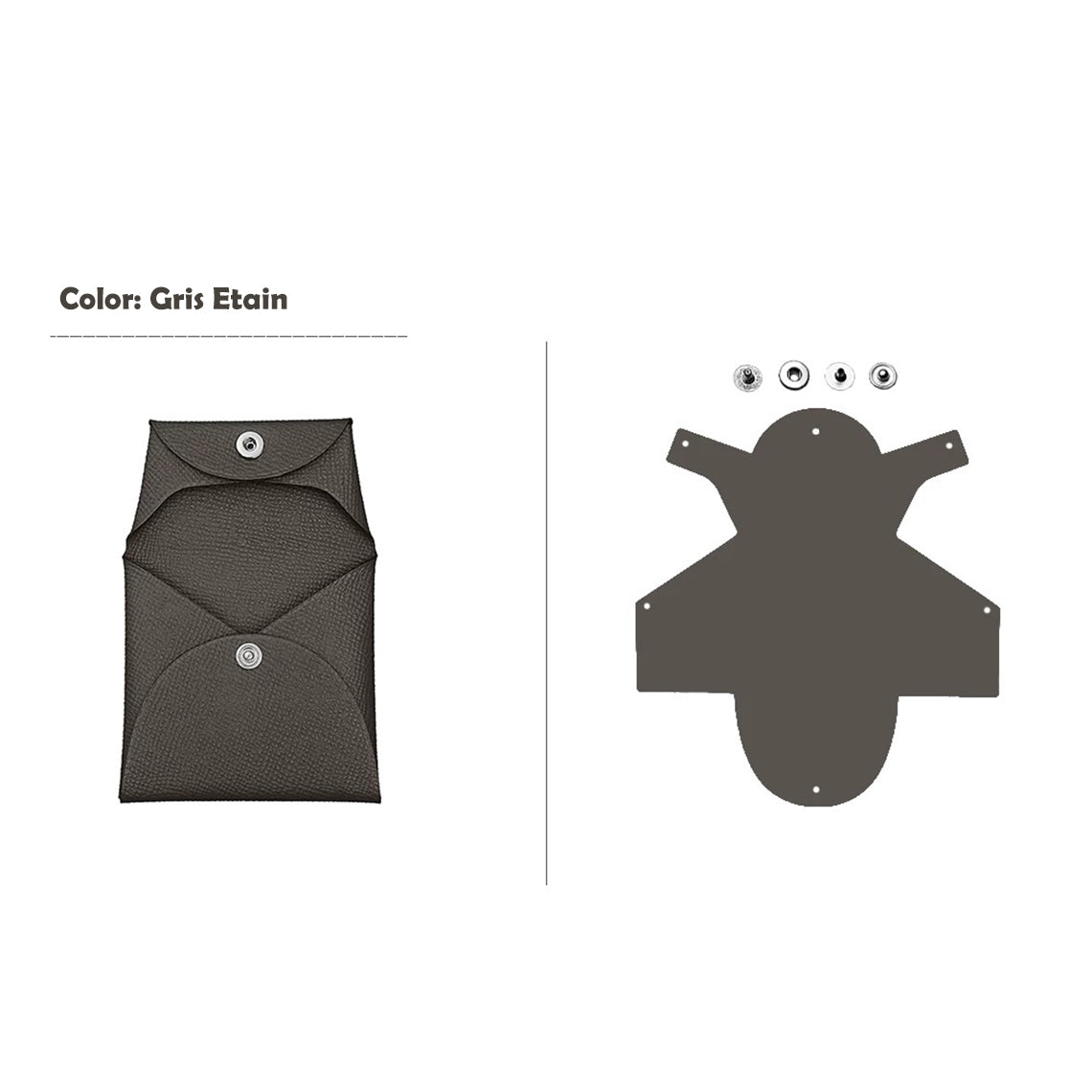 CUCUBIRD CUCUBIRD Epsom Leather Inspired Basita Purse DIY Kit Gris Etain 