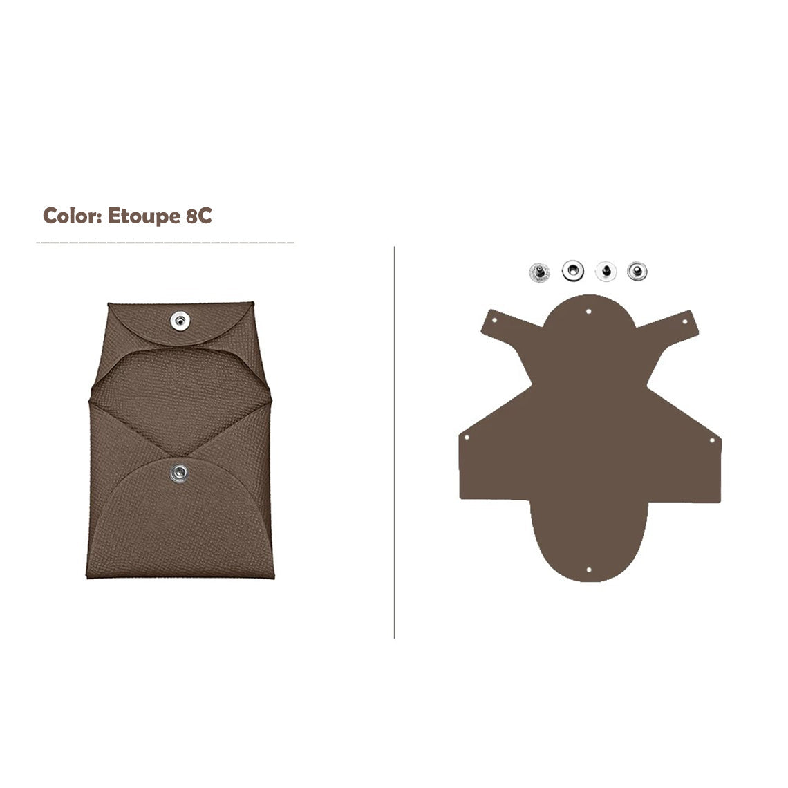 CUCUBIRD CUCUBIRD Epsom Leather Inspired Basita Purse DIY Kit Etoupe 8C 