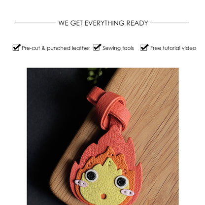 CUCUBIRD Sheep Leather Anime Calcifer Charm DIY Kits