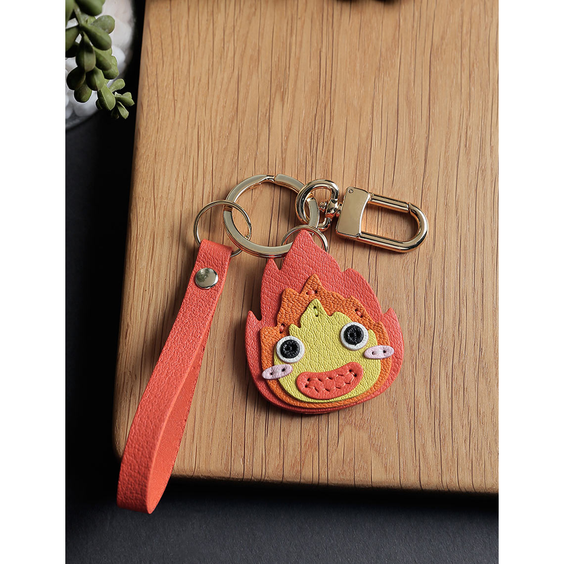 CUCUBIRD CUCUBIRD Sheep Leather Anime Calcifer Charm DIY Kits Orange - Keychain 