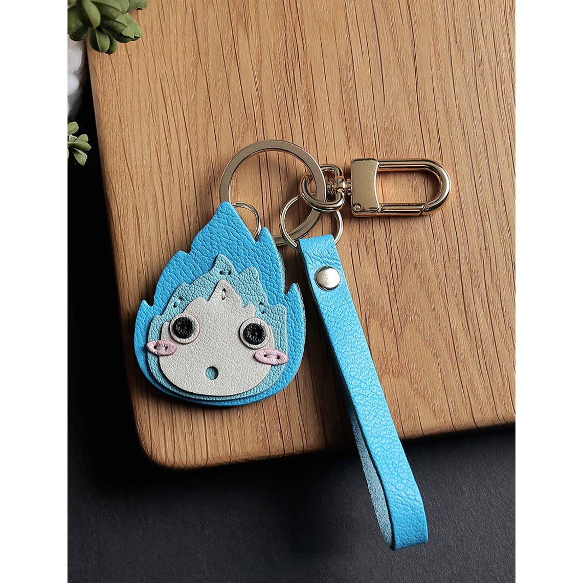 CUCUBIRD CUCUBIRD Sheep Leather Anime Calcifer Charm DIY Kits Blue - Keychain 