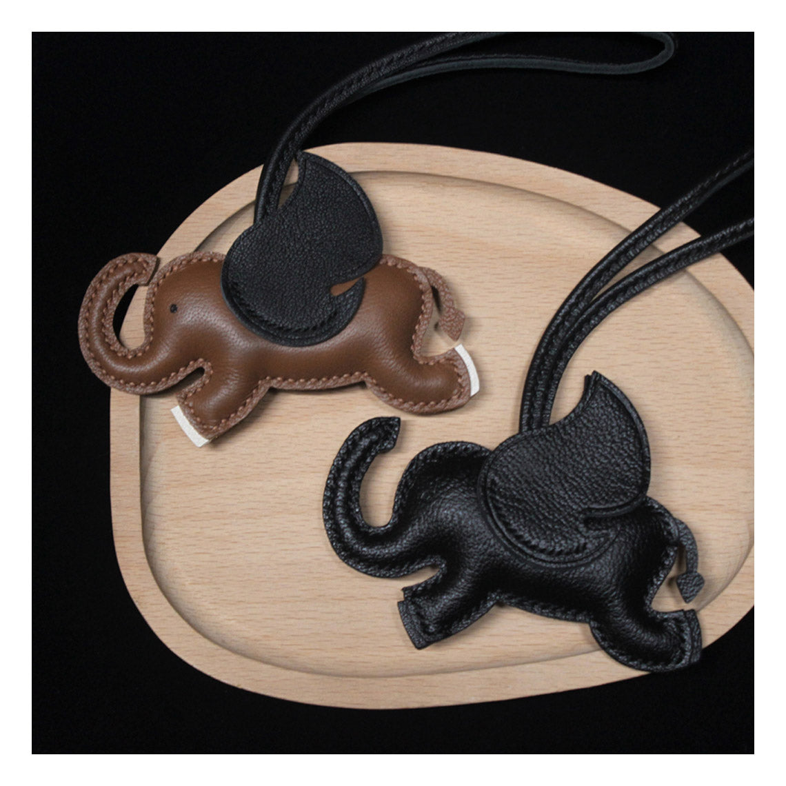 CUCUBIRD CUCUBIRD Sheep Leather Elephant Charm DIY Kits Brown 
