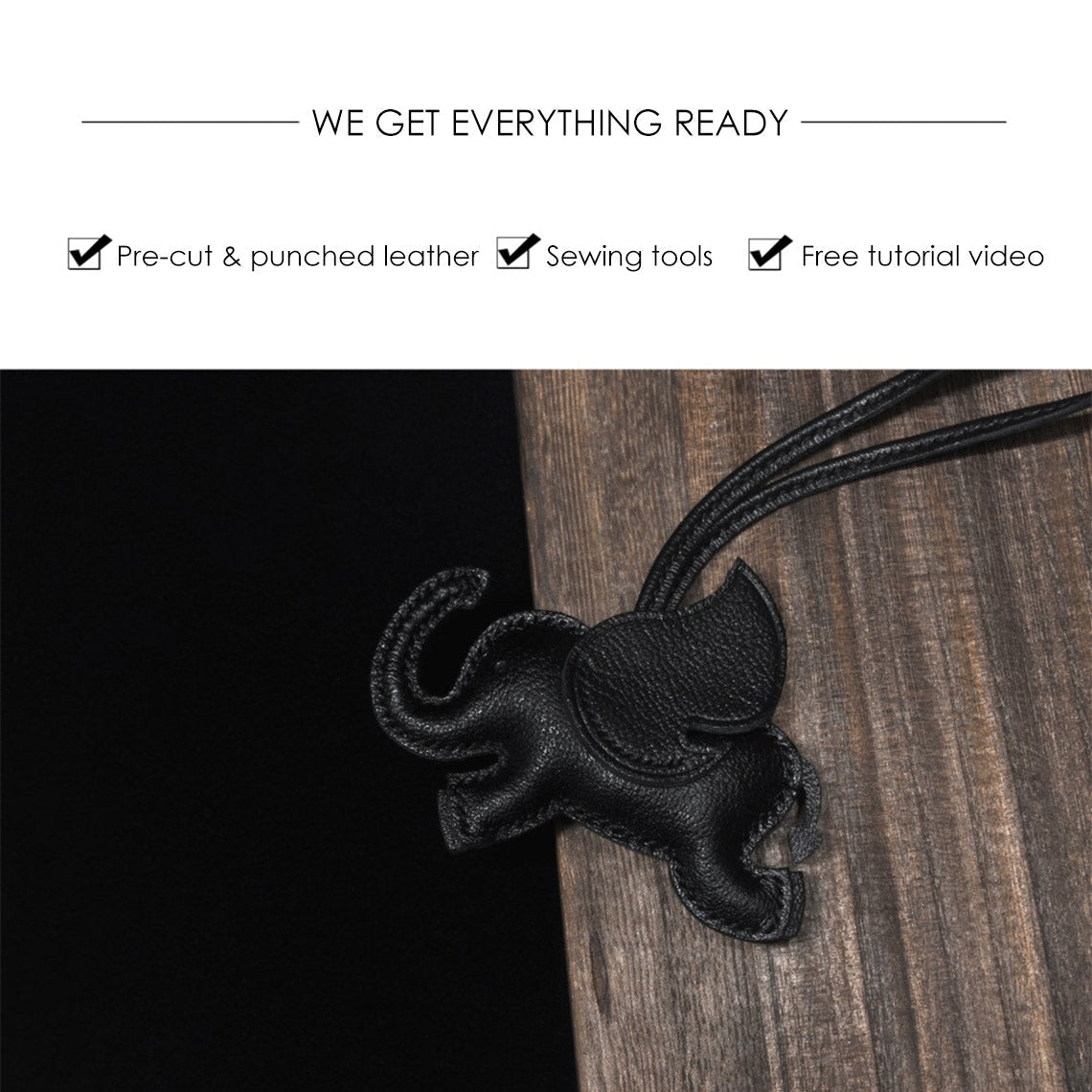 CUCUBIRD CUCUBIRD Sheep Leather Elephant Charm DIY Kits  