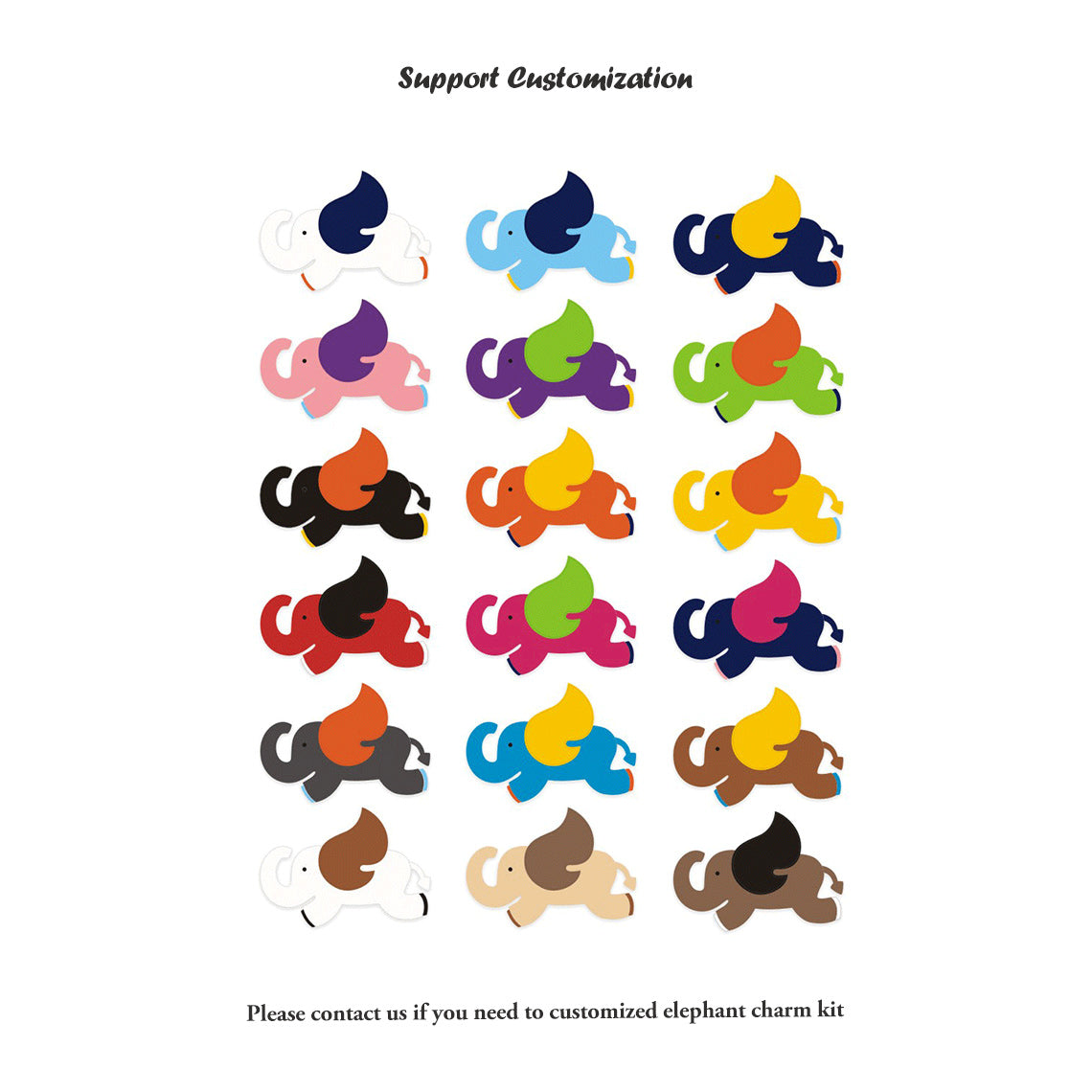 CUCUBIRD CUCUBIRD Sheep Leather Elephant Charm DIY Kits Custom Kit 