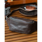CUCUBIRD Vegetable Tanned Leather Men Fanny Pack Bag  