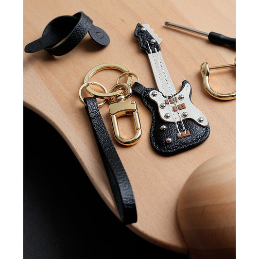 CUCUBIRD POPSEWING® Leather Guitar Design Keychain DIY Kit  