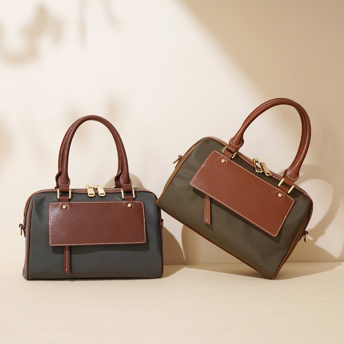 CUCUBIRD Leather Women Light Boston Handbag  