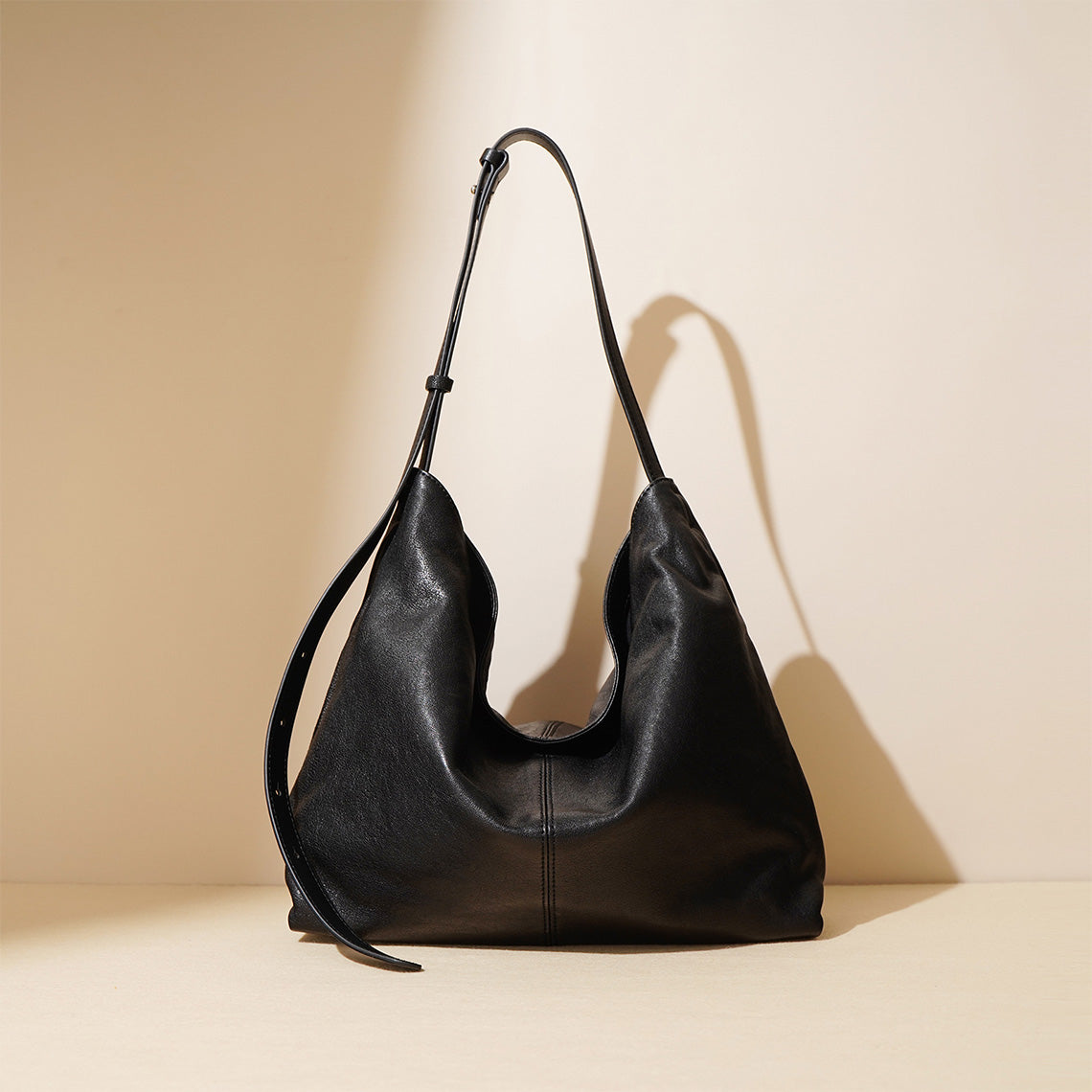 Sheep Leather Slouchy Hobo Bag