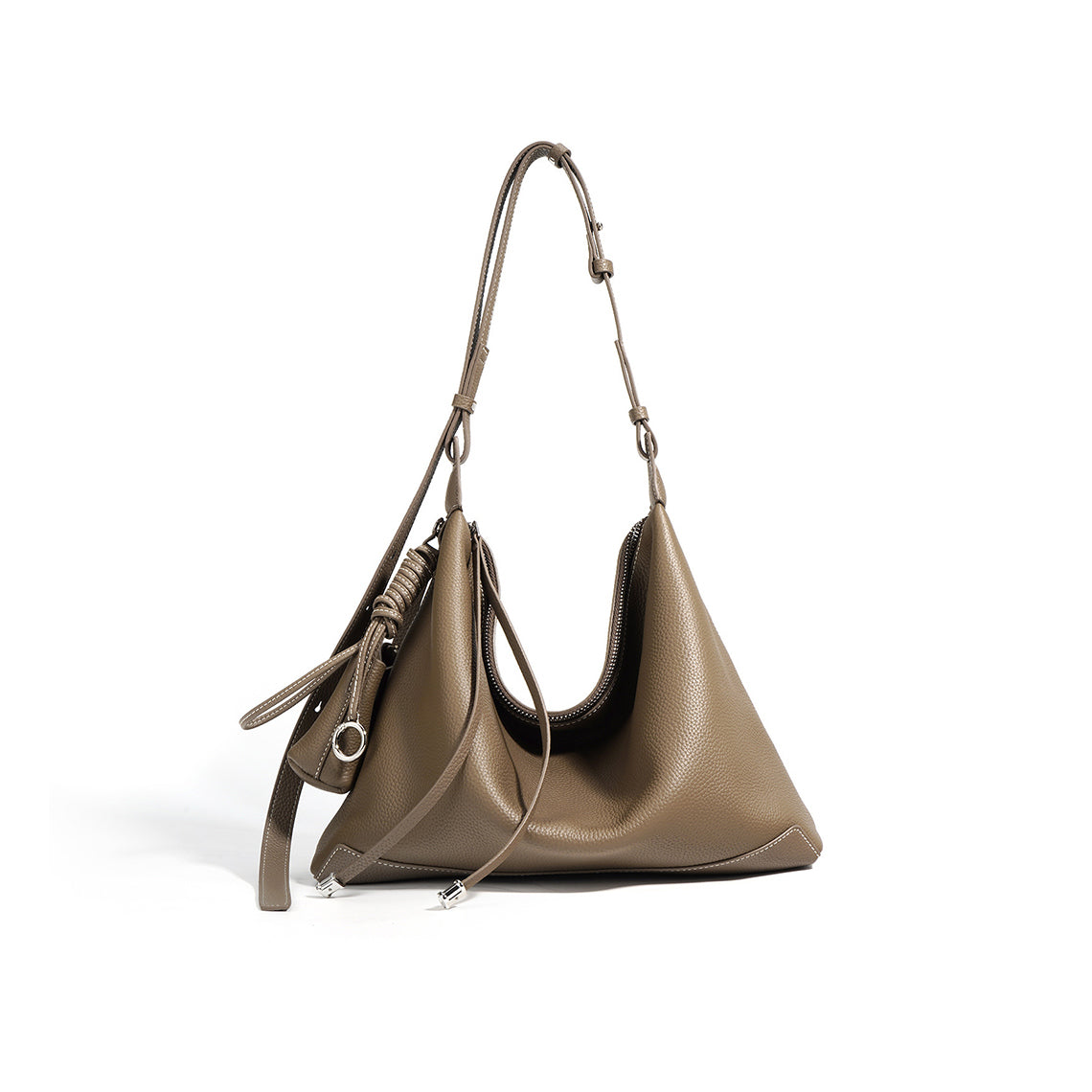 CUCUBIRD Top Grain Leather Simple Hobo Bag  