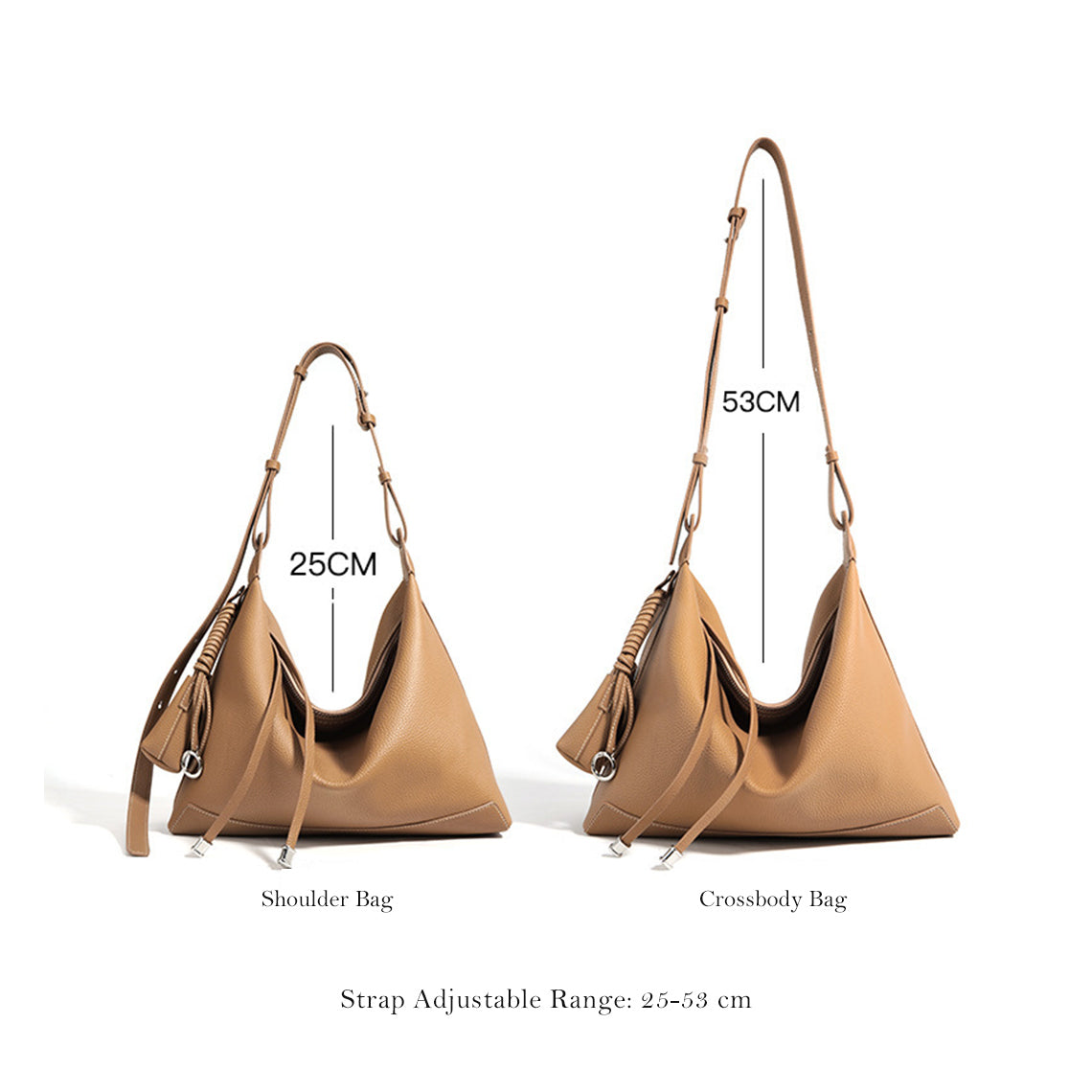 CUCUBIRD Top Grain Leather Simple Hobo Bag  