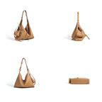 CUCUBIRD Top Grain Leather Simple Hobo Bag  