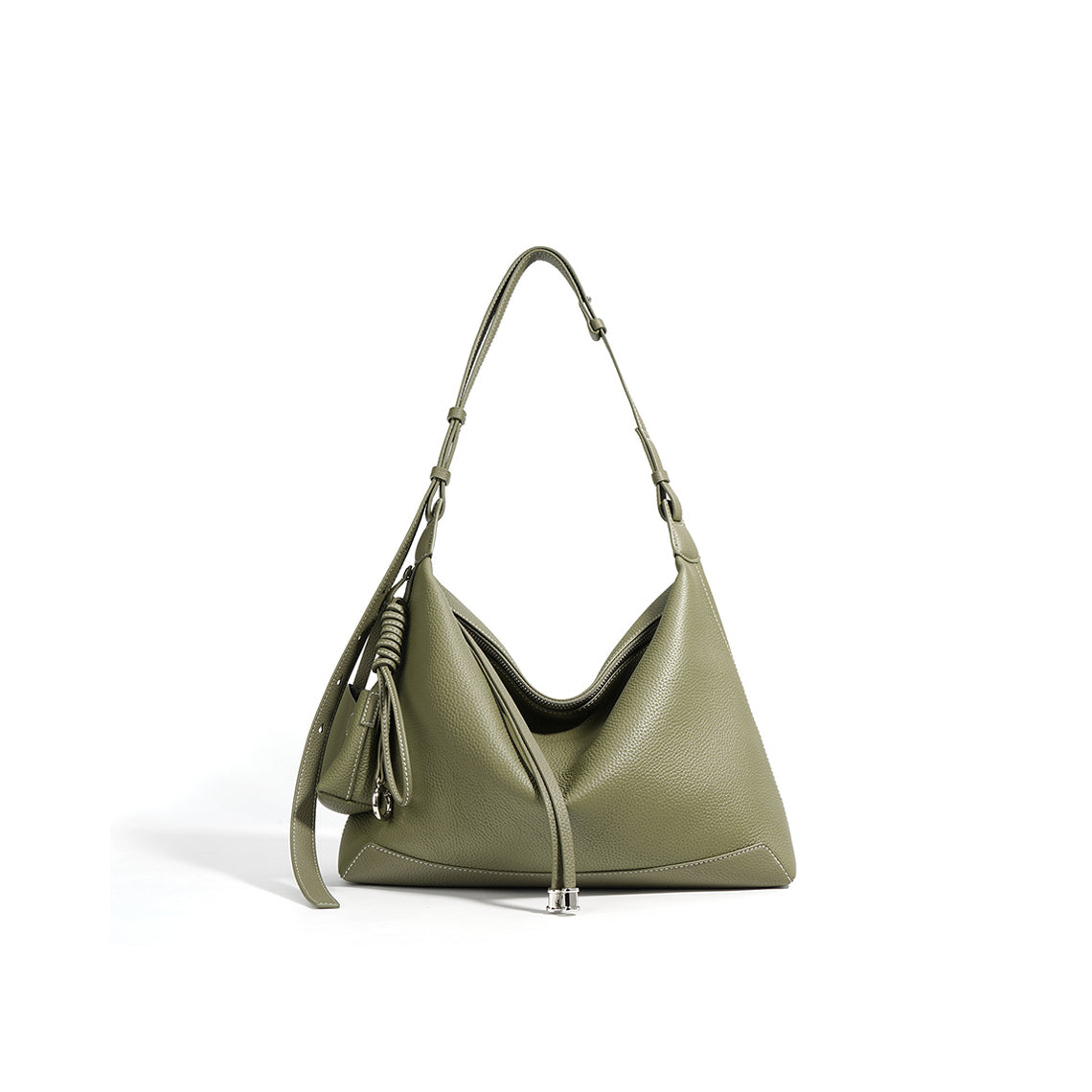 CUCUBIRD Top Grain Leather Simple Hobo Bag  