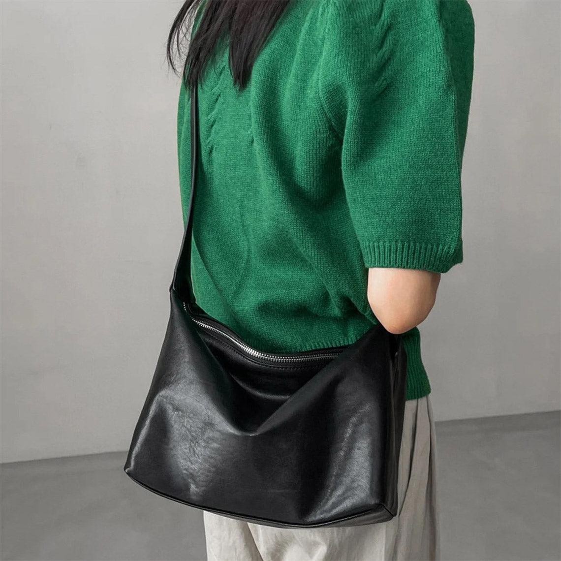 CUCUBIRD Vegetable Tanned Leather Minimalist Shoulder Bag  