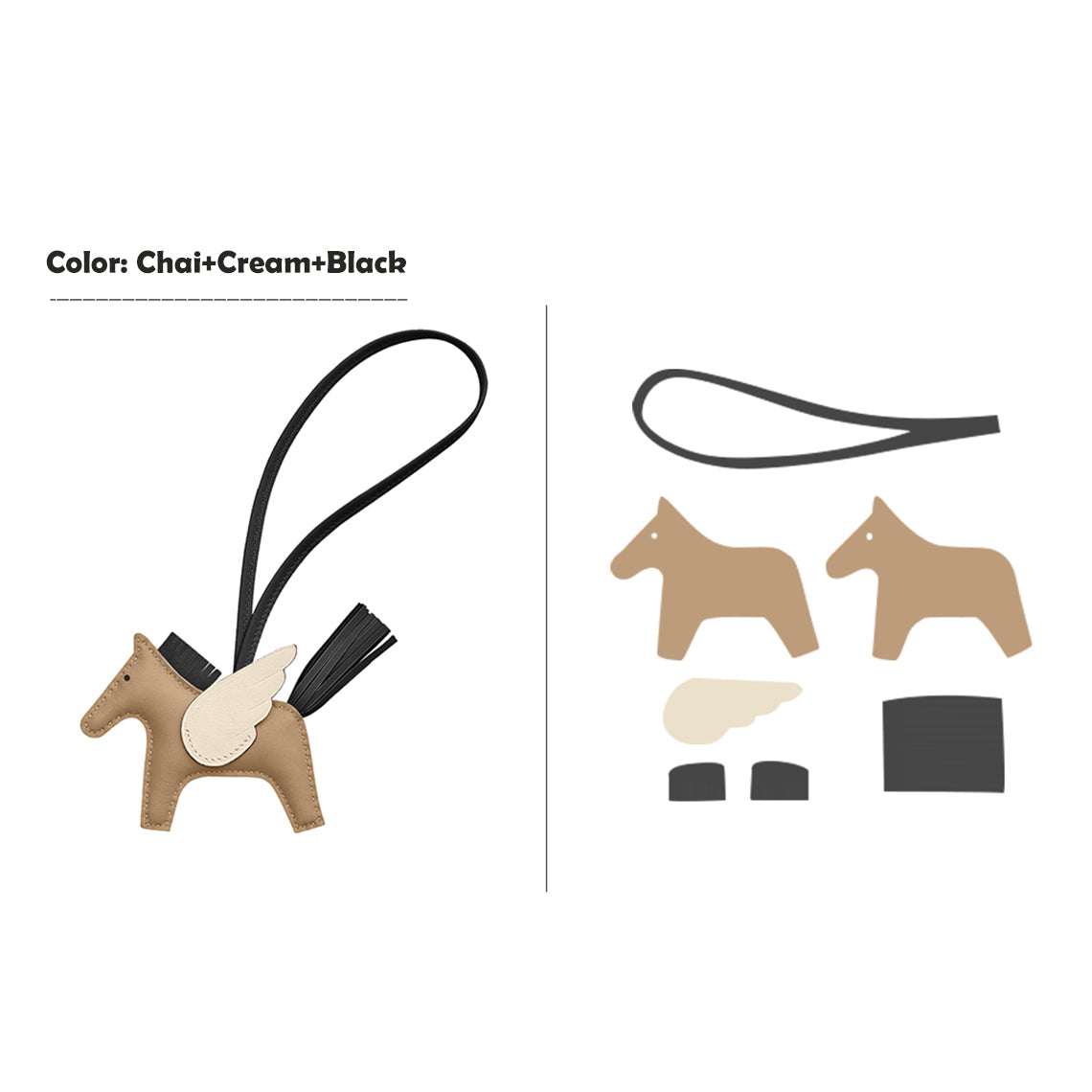 CUCUBIRD Sheep Leather Flying Horse Charm DIY Kits