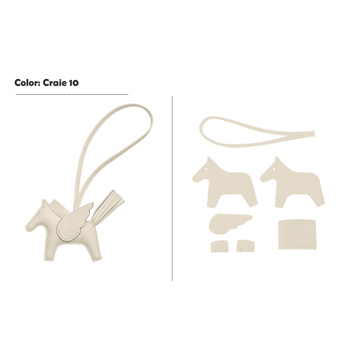 CUCUBIRD CUCUBIRD Sheep Leather Flying Horse Charm DIY Kits Craie 10 