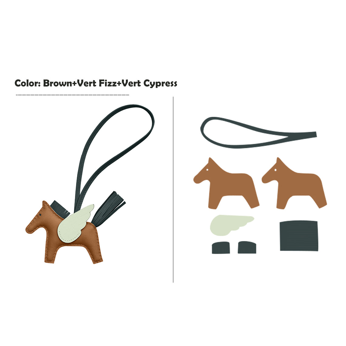 CUCUBIRD Sheep Leather Flying Horse Charm DIY Kits