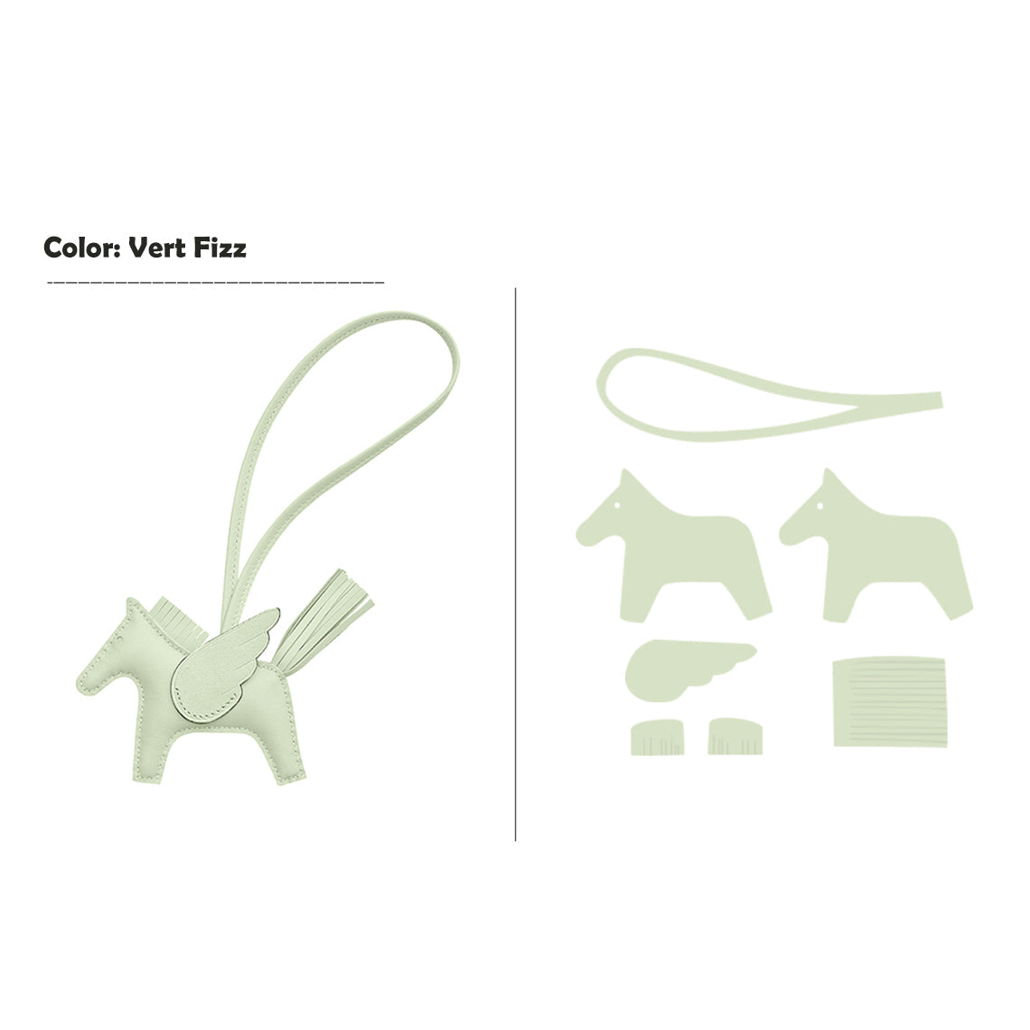 CUCUBIRD CUCUBIRD Sheep Leather Flying Horse Charm DIY Kits Vert Fizz 