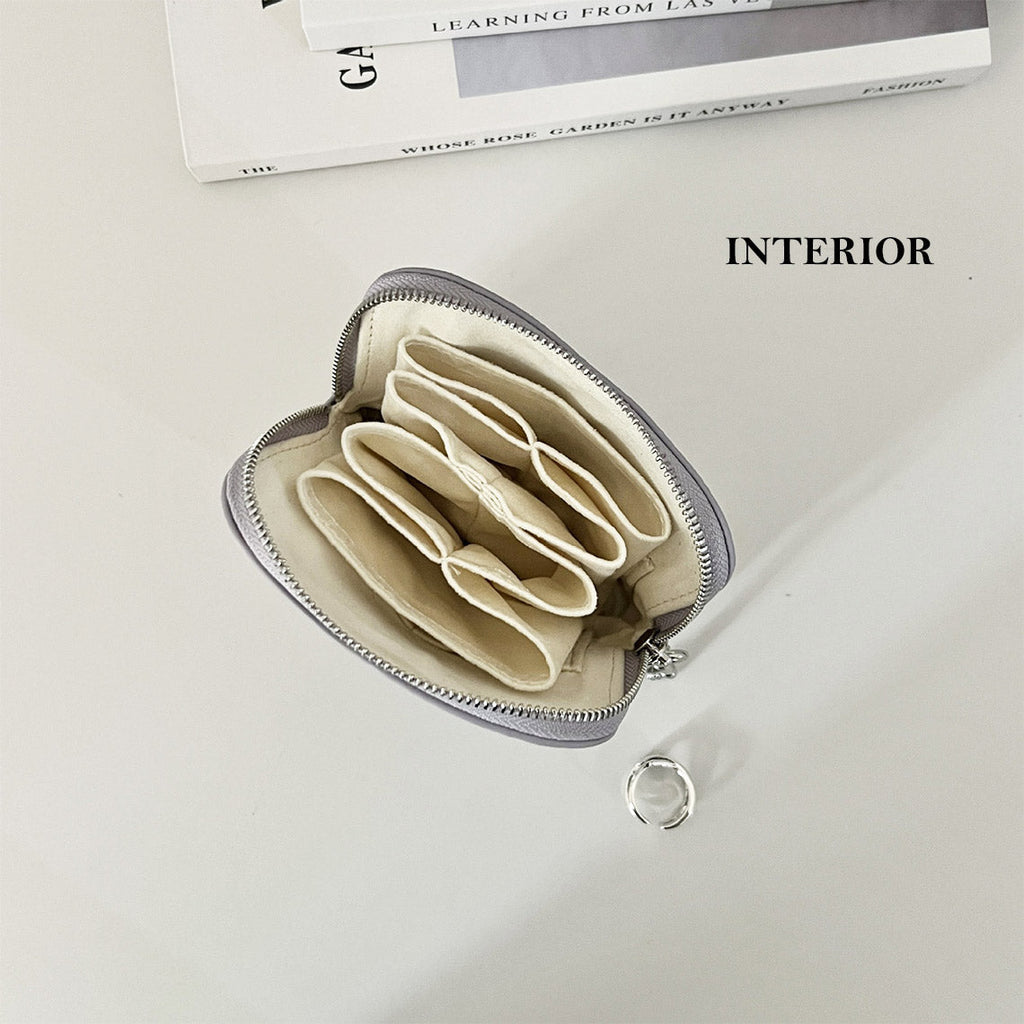 CUCUBIRD Top Grain Leather Small Jewelry Purse  