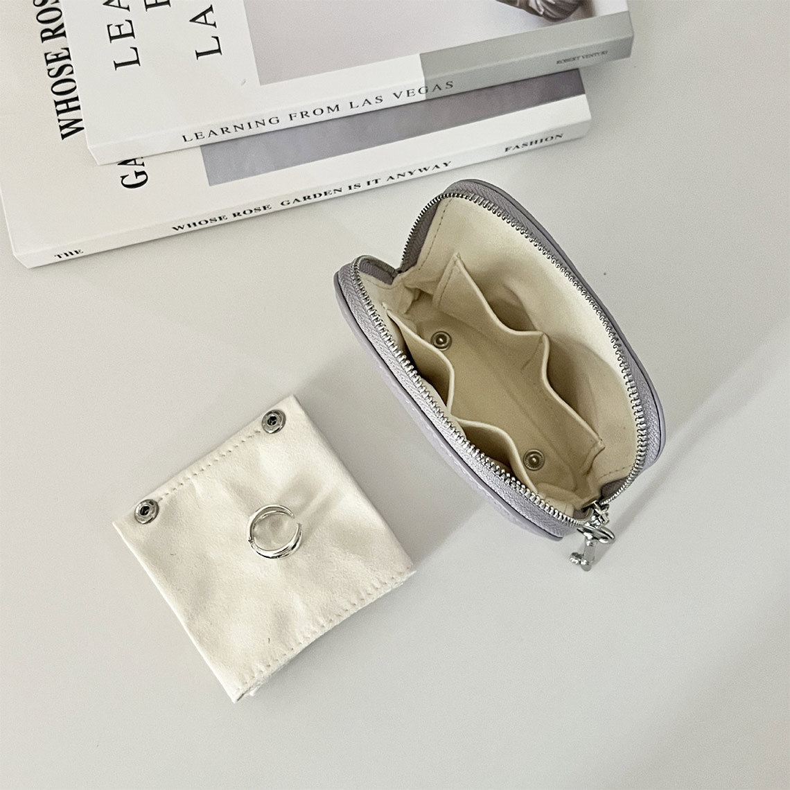 CUCUBIRD Top Grain Leather Small Jewelry Purse  