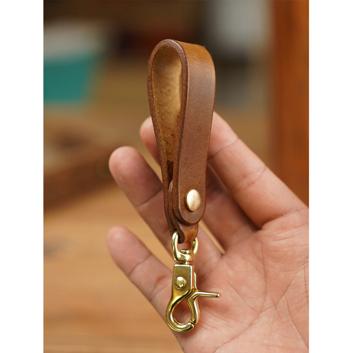 CUCUBIRD POPSEWING® Vegetable Tanned Leather Heavy Duty Keyring  