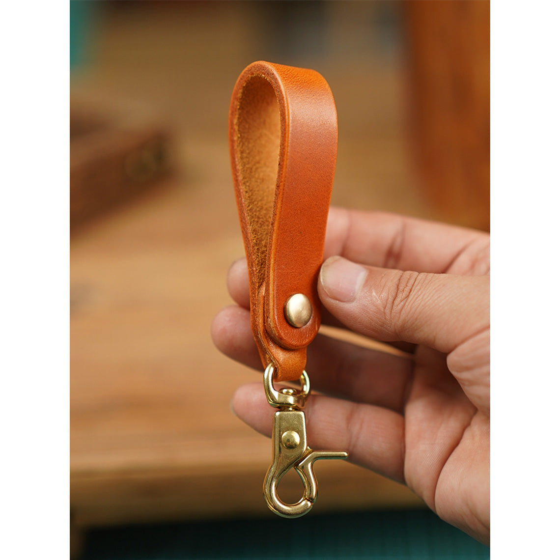 CUCUBIRD POPSEWING® Vegetable Tanned Leather Heavy Duty Keyring  