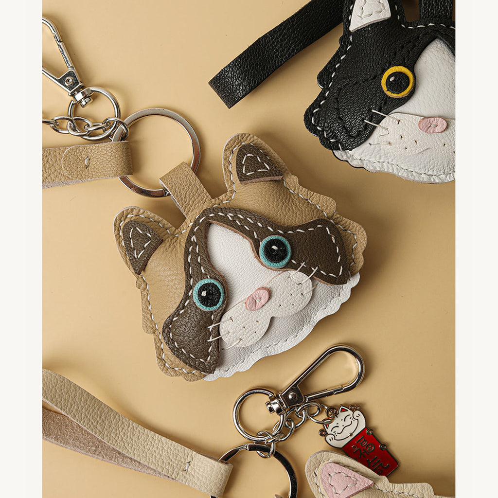 CUCUBIRD CUCUBIRD Sheep Leather Little Cat Keychain DIY Kit  