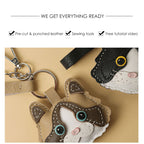 CUCUBIRD CUCUBIRD Sheep Leather Little Cat Keychain DIY Kit  
