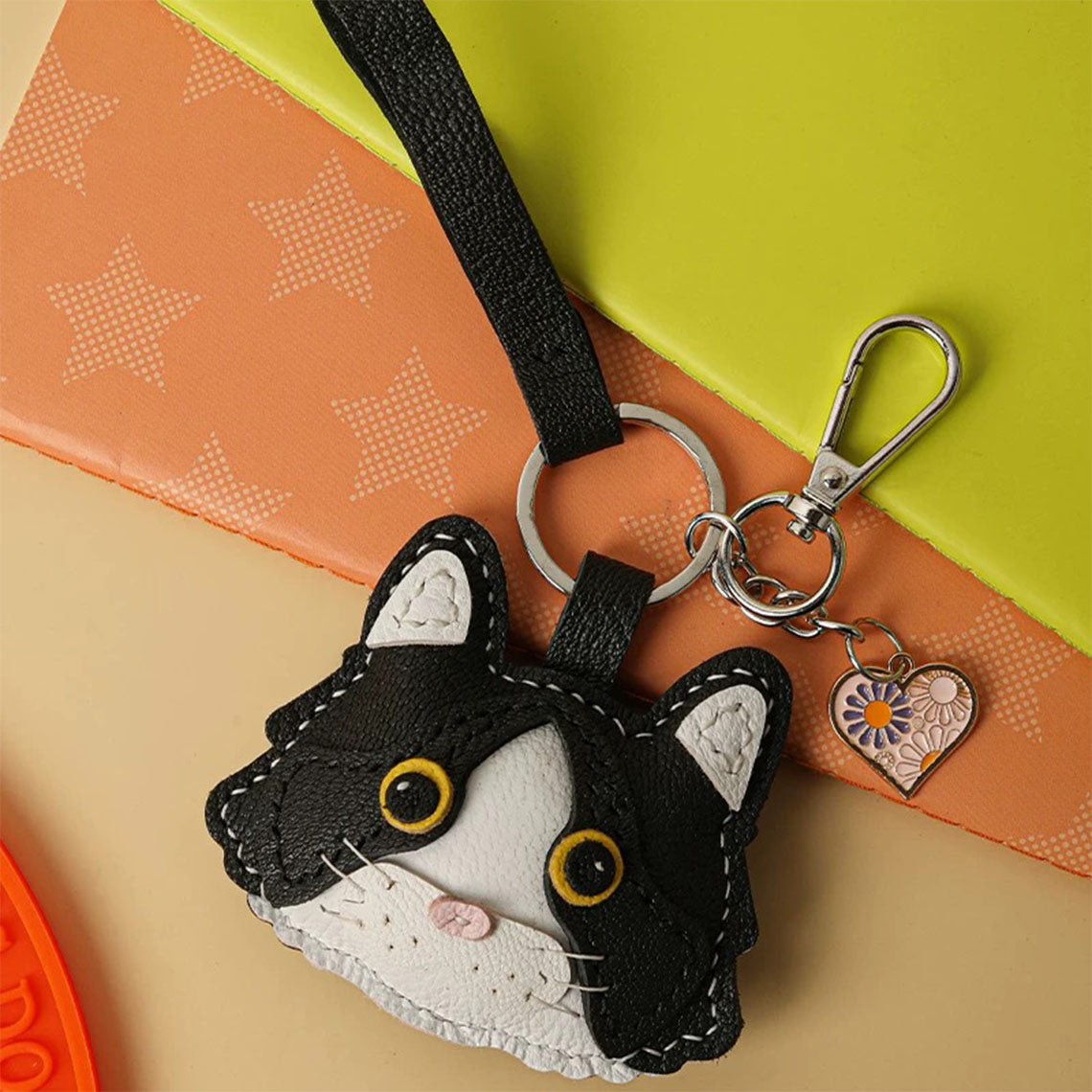 CUCUBIRD Sheep Leather Little Cat Keychain DIY Kit