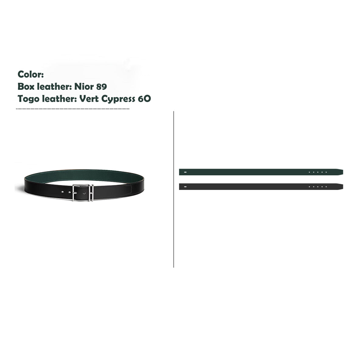 CUCUBIRD CUCUBIRD Full Grain Leather Inspired Men's Belt DIY Kits Nior 89 + Vert Cypress 6O / 100 cm 