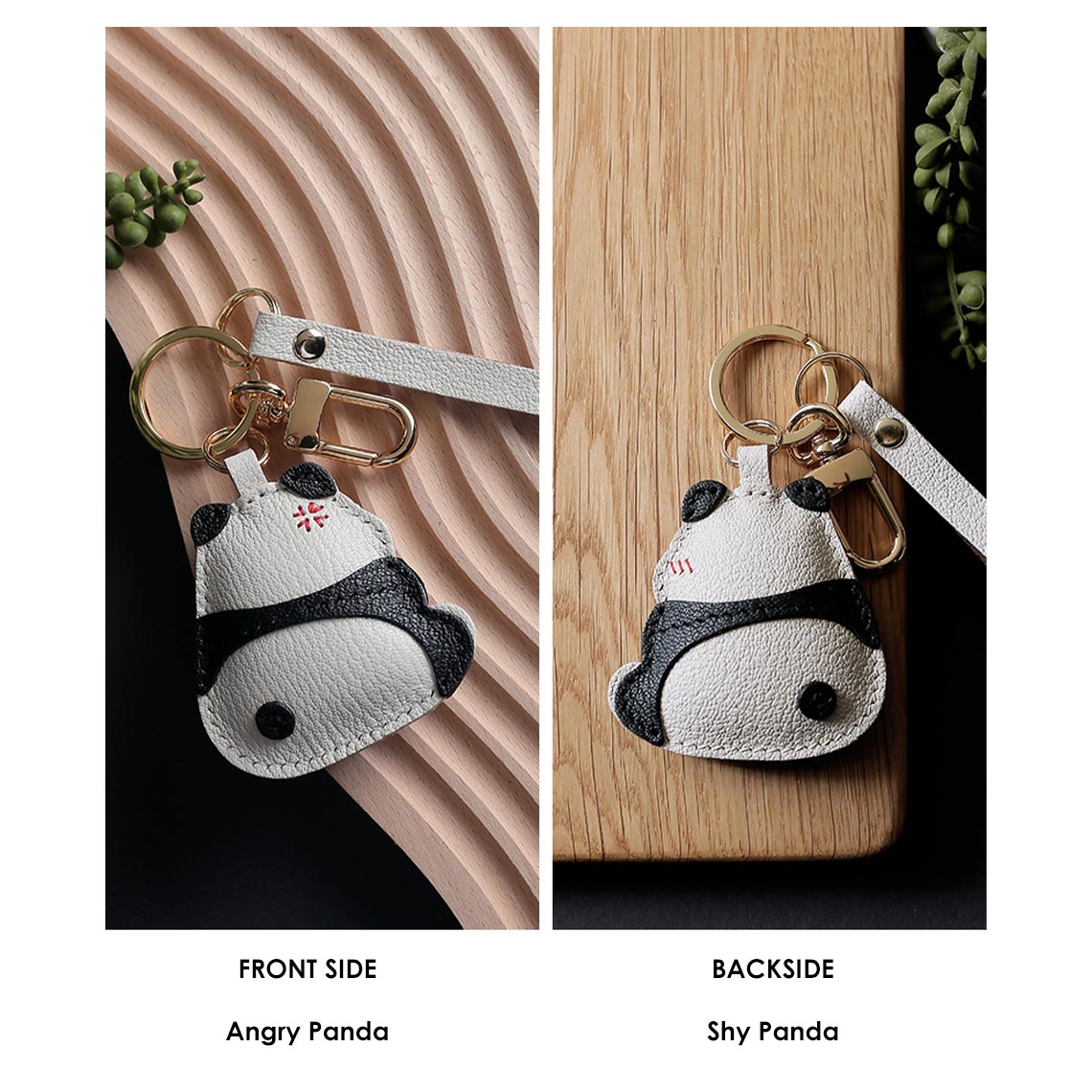 CUCUBIRD POPSEWING® Sheep Leather Cute Angry Panda Charm DIY Kit  