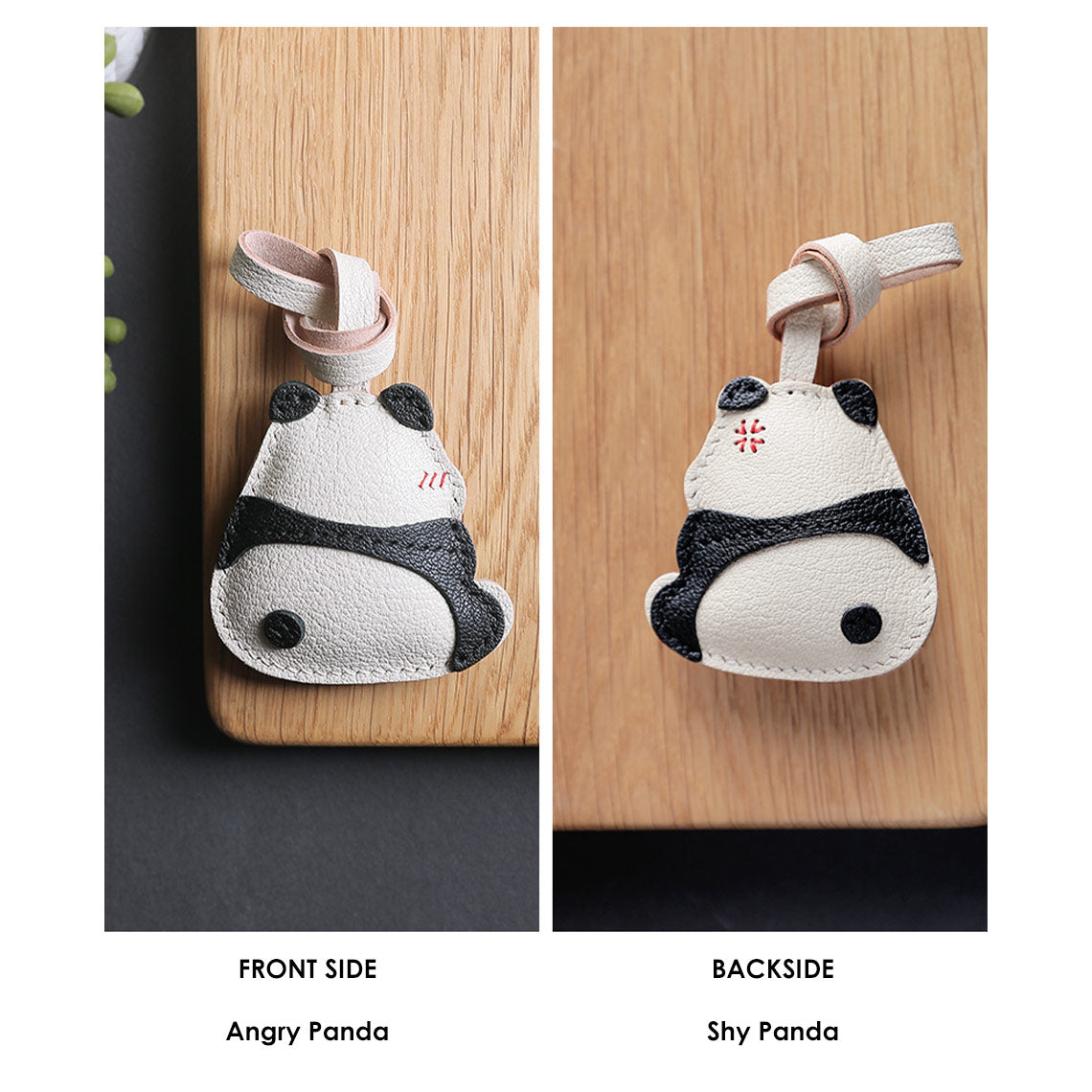 CUCUBIRD POPSEWING® Sheep Leather Cute Angry Panda Charm DIY Kit  