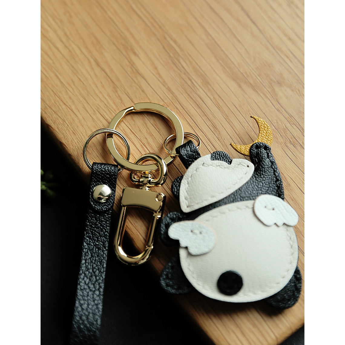 CUCUBIRD CUCUBIRD Leather Angel Panda Keychain DIY Kits Moon - Keychain 