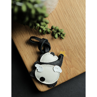 CUCUBIRD Leather Angel Panda Keychain DIY Kits