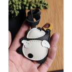 CUCUBIRD CUCUBIRD Leather Angel Panda Keychain DIY Kits  