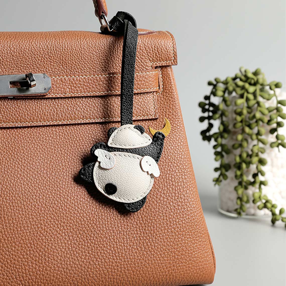 CUCUBIRD CUCUBIRD Leather Angel Panda Keychain DIY Kits Moon - Charm 