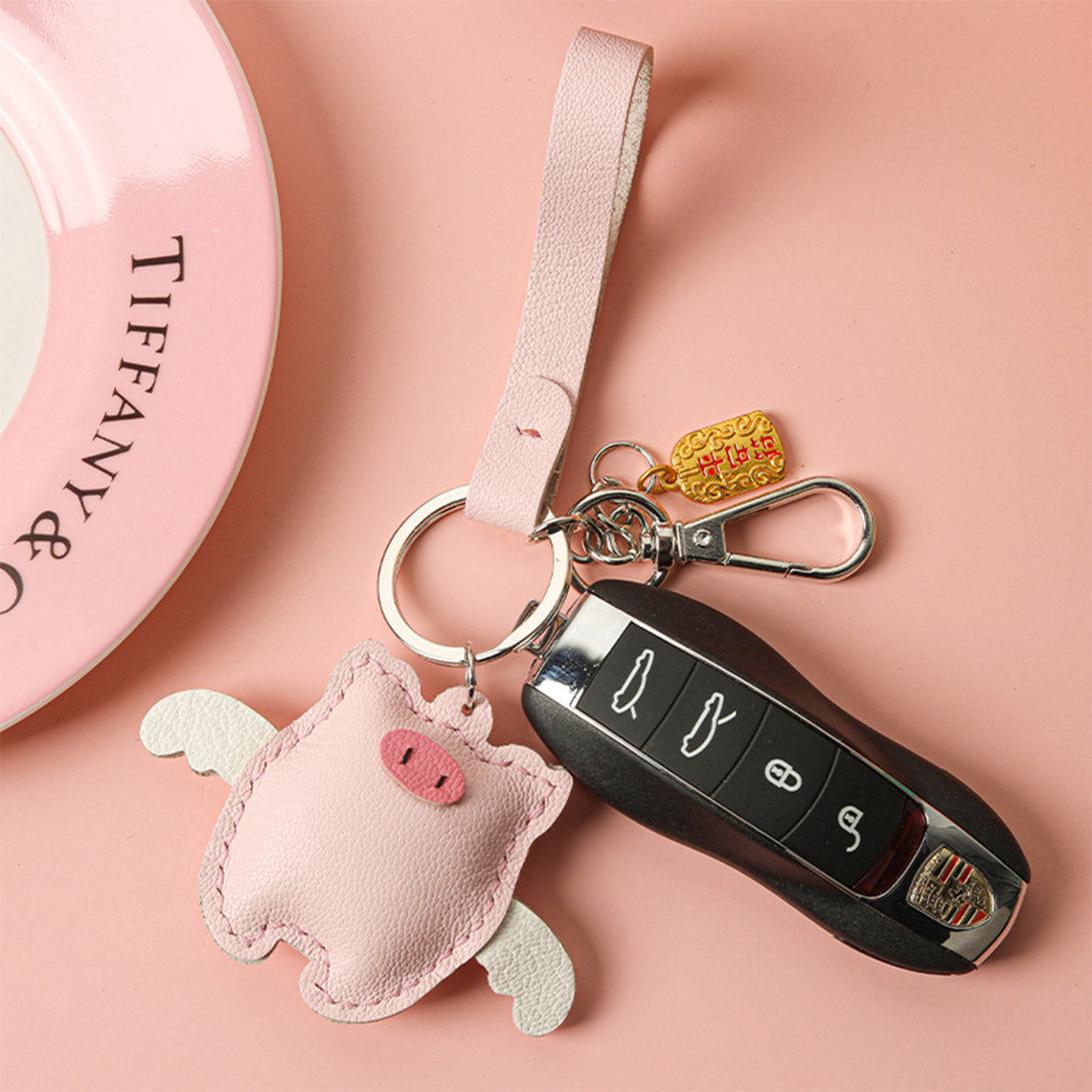 CUCUBIRD POPSEWING® Sheep Leather Piglet Keychain DIY Kit  