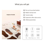 CUCUBIRD Top Grain Leather Home Slippers DIY Kits  