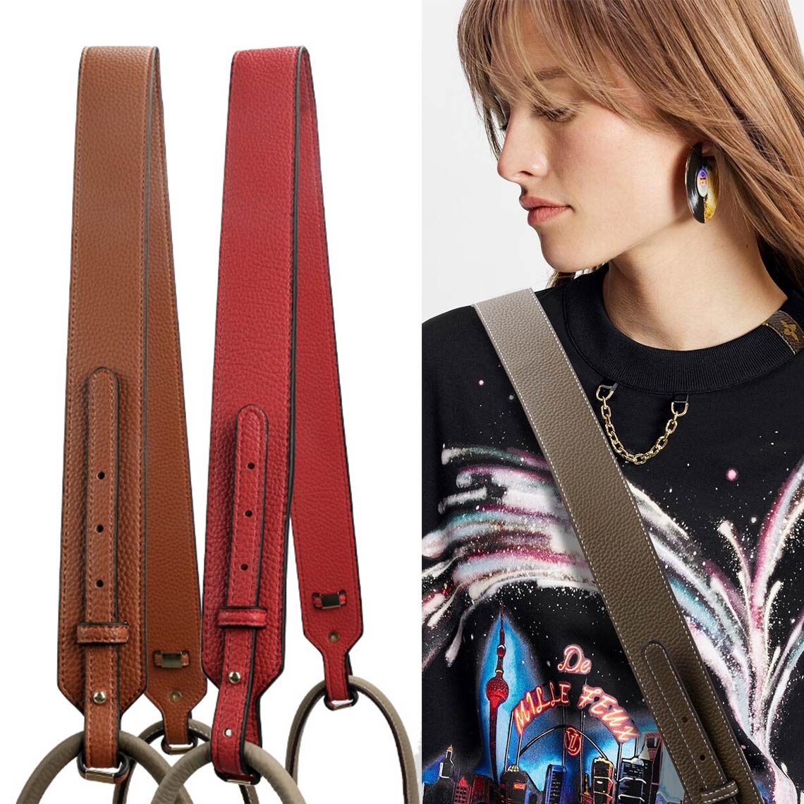 CUCUBIRD Faux Leather Wide Crossbody Strap  