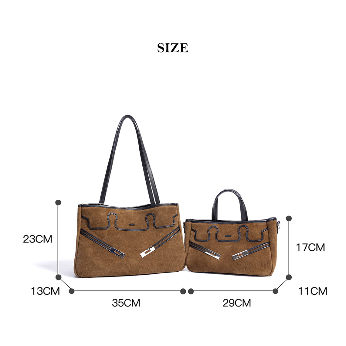 CUCUBIRD Suede Leather Heritage Tote Bag  