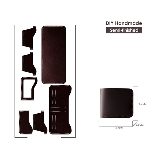 CUCUBIRD POPSEWING® Crazy Horse Leather Men Compact Wallet DIY Kits  