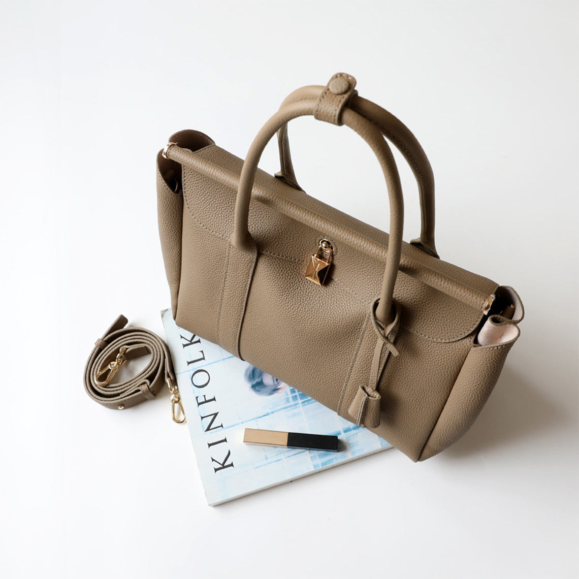 CUCUBIRD Top Grain Leather Women Work Handbag  