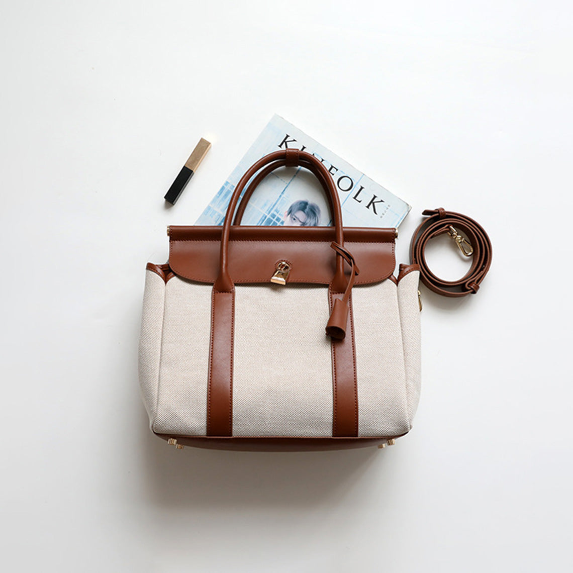 CUCUBIRD Top Grain Leather Women Work Handbag  